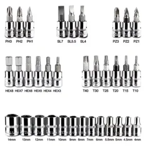 Juego De Copas Llaves 46 Herramientas Mecánica Ratchet 1/4 Chicago Power