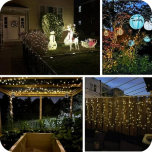 Luces Navidad Lineal 40 metros Con Panel Solar Y Control