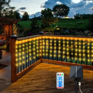 Luz Cortina Led 5metros de largo Con Panel Solar y Control