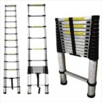 Escalera Plegable Telesc&oacute;pica Aluminio Retr&aacute;ctil 9 Pasos 2,9 Metros