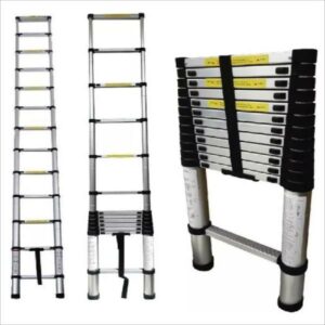 Escalera Plegable Telescópica Aluminio Retráctil 9 Pasos 2,9 Metros