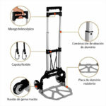 Carretilla Plegable En Aluminio 80kg Negra Chicago Power
