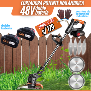 Guadaña Inalámbrica Cortacesped Pasto Dos Baterías Incluidas 36v