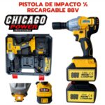 Pistola De Impacto 1/2 Recargable 88V Doble Bater&iacute;a Chicago Tools