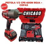 Pistola De Impacto &frac12; CPE-600N Roja + Copas Chicago Power