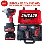 Pistola De Impacto &frac12; 21V Chicago Power Recargable Roja CP-1268