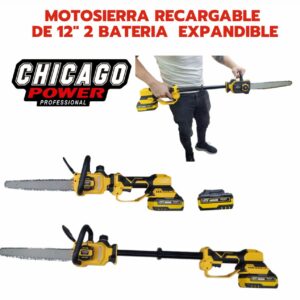 Motosierra Recargable De 12” 2 Batería Expandible Chicago Power