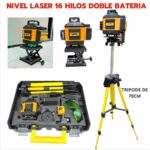 Nivel L&aacute;ser 16 Hilos Doble Bater&iacute;a Tripode De 70Cm Chicago Tools