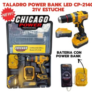 Taladro Power Bank Led CP-2140 21V Estuche Chicago Power