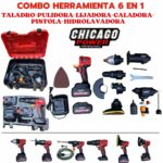 Combo Herramienta 6 en 1  Taladro-Pulidora-Lijadora-Caladora-Pistola -Hidrolavadora Chicago Power