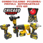 Combo Taladro-Pulidora-Pistola-Rotomartillo CTX-425 Chicago Tools