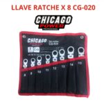 Llave Ratche X8 Piezas CG-020 Chicago Power