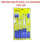 Destornillador Golpe Azul X12 Piezas CEG-12P Chicago Power
