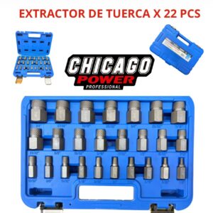 Extractor De Tuercas X 22 Piezas Chicago Power