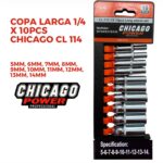 Copa Larga 1/4 X 10 Piezas Chicago CL 114 Chicago Power