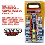Ratche + Extensor + Copas 1/2 X 20 CP -1220 Chicago Power