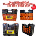 Caja Herramientas Transparente Negro/Naranja  SHC-2059 Doble Cara Chicago Power